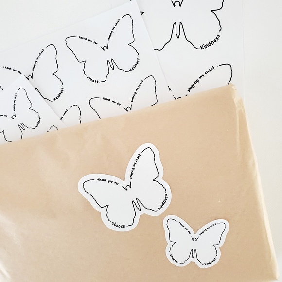 LoveBarbara Tops - LB070 Choose Kindness Butterfly Custom Poshmark Stickers [Price Firm]